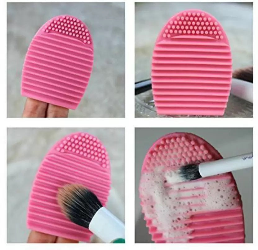 SHRIRAYS Pack of 12 Pcs Makeup Brushes (Black) with Storage Box & 1 Pc Puff Sponge, 1 Pc Brush Cleaner